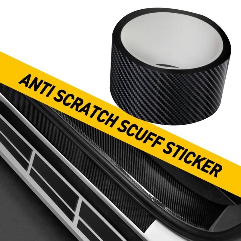 Car Interior Door Sill Scuff Cover Carbon Fiber Vinyl Wrap Sticker ...