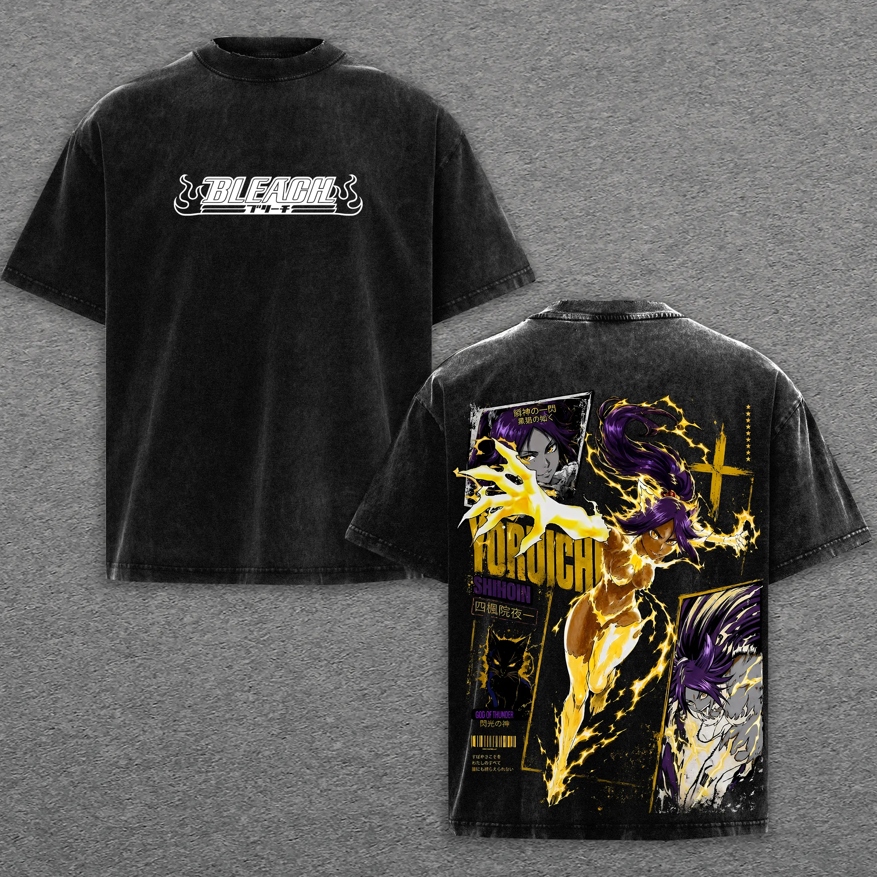 Yoruichi Shihoin Bleach T-Shirt, Devil Union Anime Graphic Tee, Back Print Vintage 90s Anime Shirt, Graphic Tees Men, Trendy Tshirts, Men's T Shirts, Black Clover Streetwear, Unisex Cotton Distressed Tee, Merch For Men, Men Fashion Graphic Tee