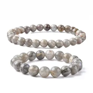 Natural Labradorite Stone Beaded Bracelet Gemstone Crystal Stretch 6mm 10mm T37
