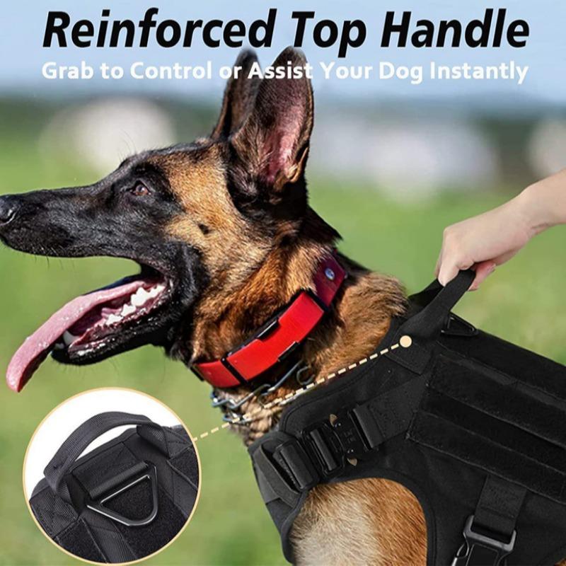 Tactical Dog Harness, Adjustable No-Pull Handle Service Vest Heavy Duty Pet Large Breed,  Dog Vest for Training Hunting Walking, Adjustable Safety Harness