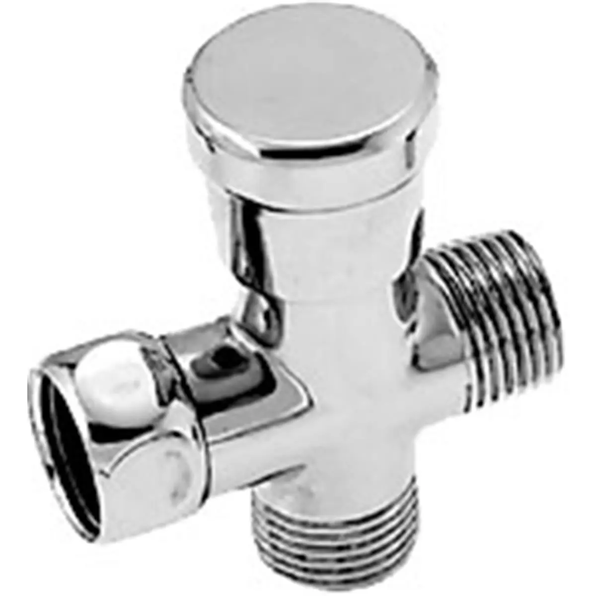 Westbrass Solid Brass Diverter Valve - 0.5 in Size, 1/2" IPS Inlet, Threaded Connections, Shower Arm-Mounted, Polished Chrome, Sprayer Attachment, Dual Spray Head, Multi-Function Connector, Hand Shower Hose, Sprayer Attachment Shower & Bath Taps
