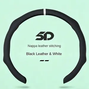 2026 Trending 5D Nappa Genuine Leather Steering Wheel Cover | Full Perforated Breathable Anti-Slip Universal Fit for Sedans SUVs All Seasons