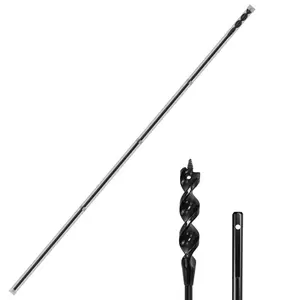54-Inch Flexible Installer Drill Bit for Pulling Wires, 3/4" Auger with Screw Point & Fish Eye, 1/4" Anti-Slip Shank - Includes Protective Storage Tube for Walls Ceilings Conduits