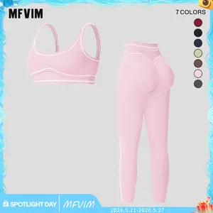 MFVIM Women's Sportswear Two-Piece Set, Casual High-Support Yoga Outfit, Quick-Dry Tight-Fit Fitness Clothing