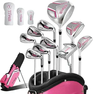 Golf Clubs Set Complete 14-Piece with Driver Fairway Hybrid Irons Putter Stand Bag & 3 Headcovers for Men Right Left Handed - Beginner Golf Sets Black