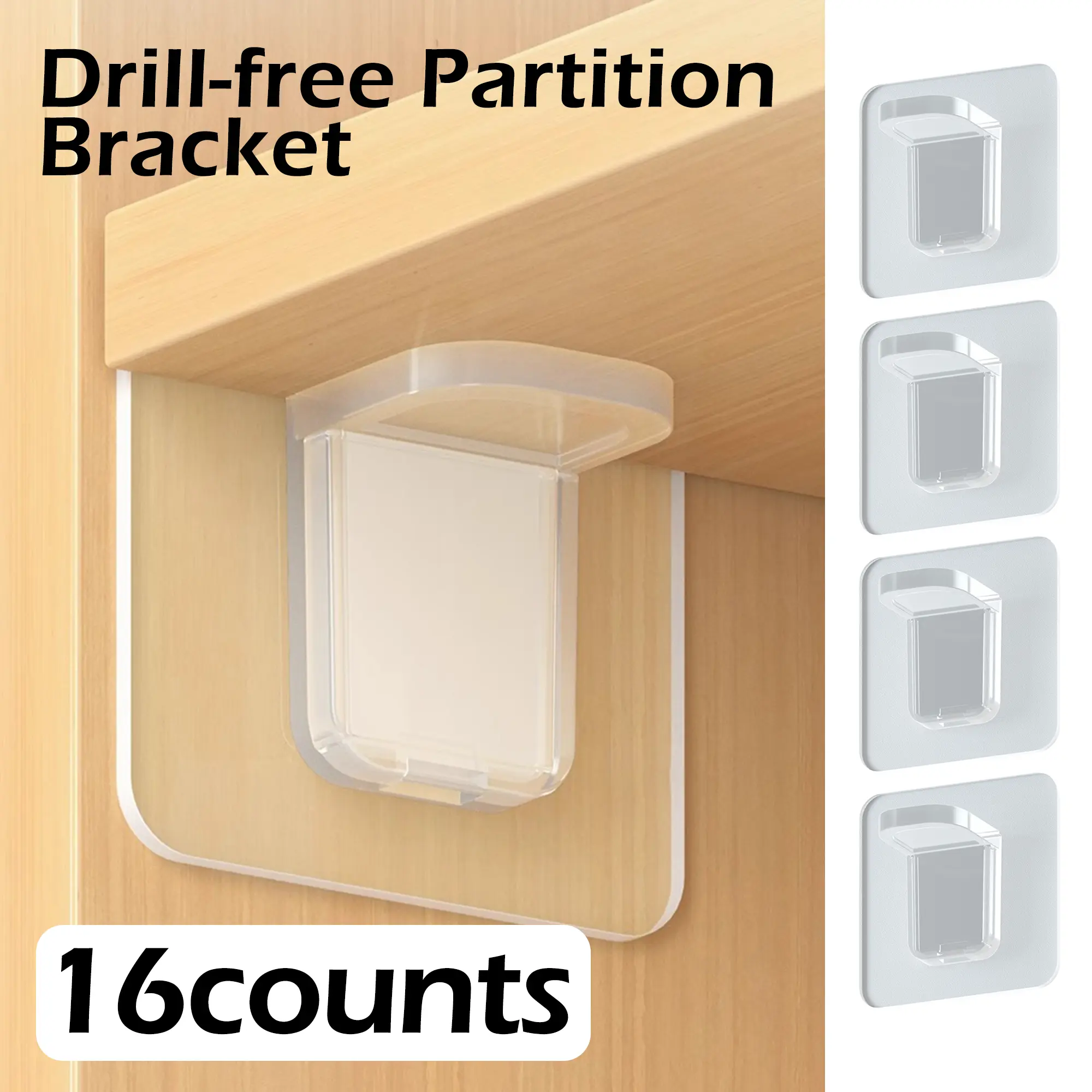 16 Counts Shelf Support Pegs,Transparent Hue Self-Adhesive Smooth Pins, Thickened Design for Durable Cabinet Clapboards