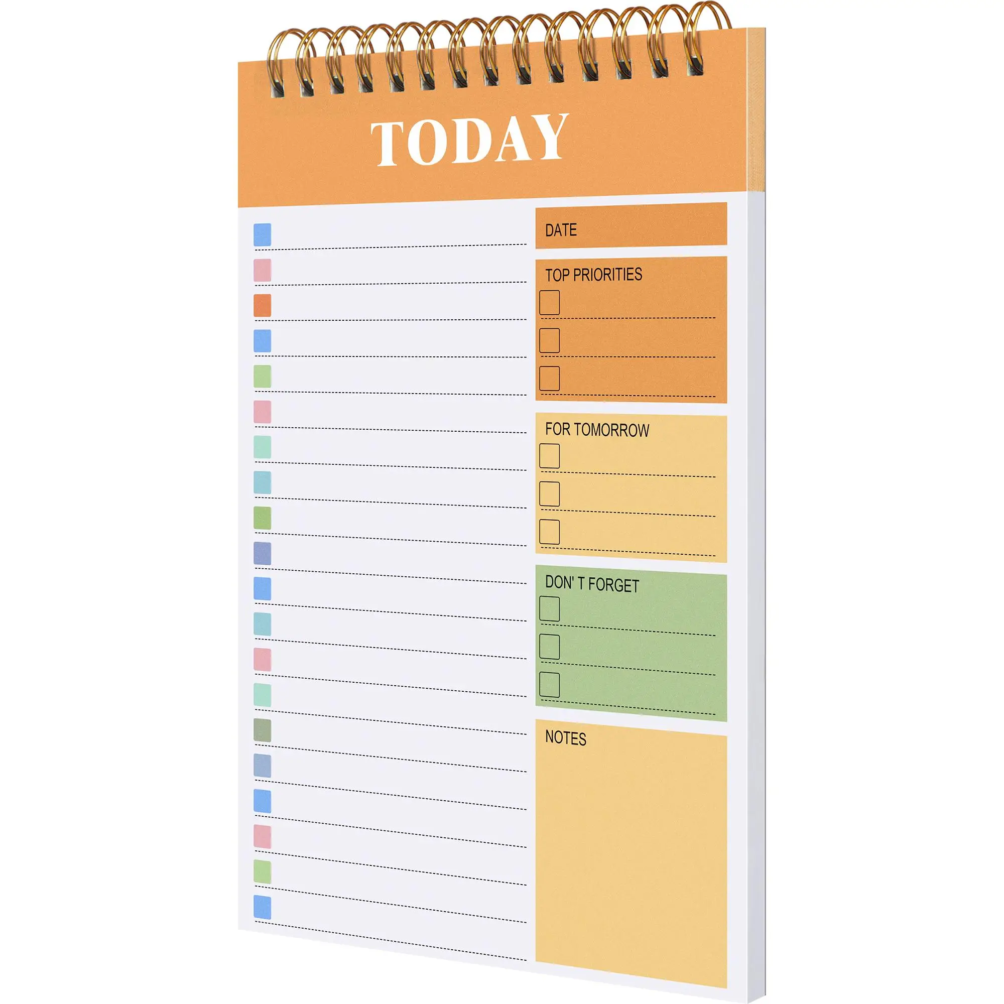 To Do List Notebook, 1 Count 32 Pages Undated Daily Planner Notebook, Weekly Review Spiral Bound Notebook, Cute Stationery Supplies