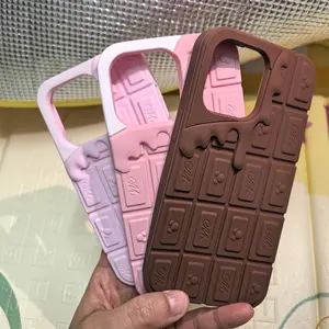 Cartoon Cream Melting Chocolate Silicone Phone Case Compatible With iPhone 16 Pro Max 15 14 13 12 Pro Max 11 Shockproof Protective Cover Accessories