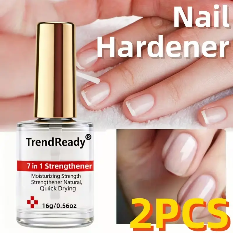 2PCS 4-in-1 Nail Hardener I Extra Strong Nail Polish Hardener for Weak Nails I Clear Nail Concealer Base Coat Polish,Sheer Ridge Filler I Nail Oil for Stops Splits, Chips,Cracks&Damaged and Thin Nails I Keratin,Hyaluronic Acid