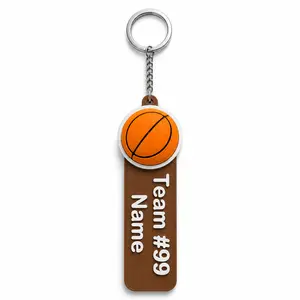 Personalized 3D Printed Basketball Keychain - Custom Team Name & Number Bag Tag, Sports Fashion Accessory Gift