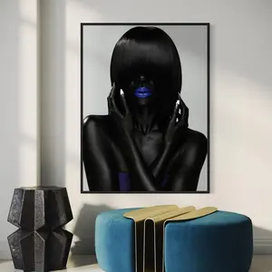 African American Wall Art, Urban Poster Prints, Modern Black Culture Artwork, Elegant Woman Portrait, Stylish Girl Illustration, 5 Size, 8x12 to 27x40 inch, Unframed, Room Decor