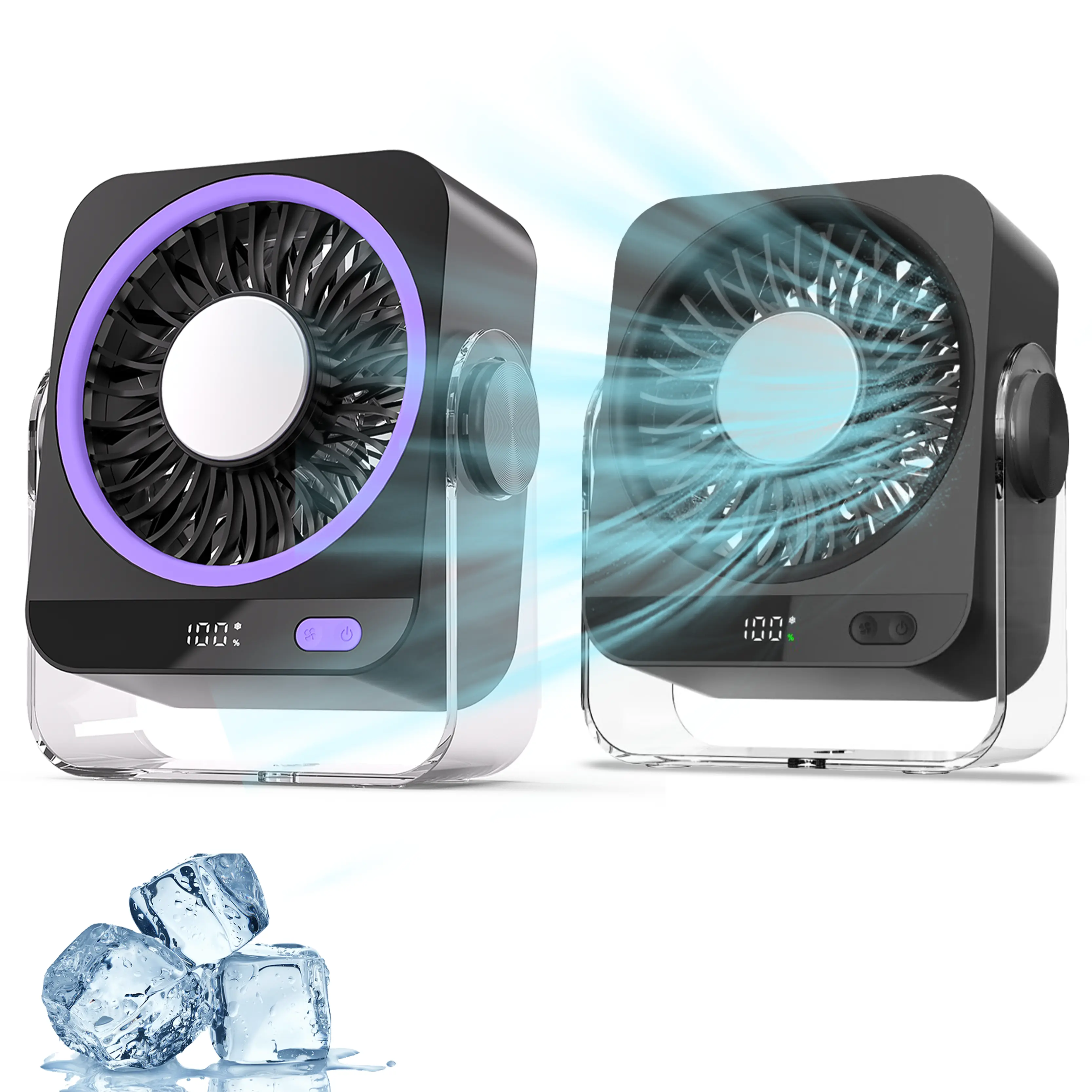 4000mAh Rechargeable Desk Fan | 199 Speeds, 130° Adjustable, USB Mini Table Fan for Home, Office, Car & Summer Travel. 6.6 Inches Multifunctional Cooling Fan.