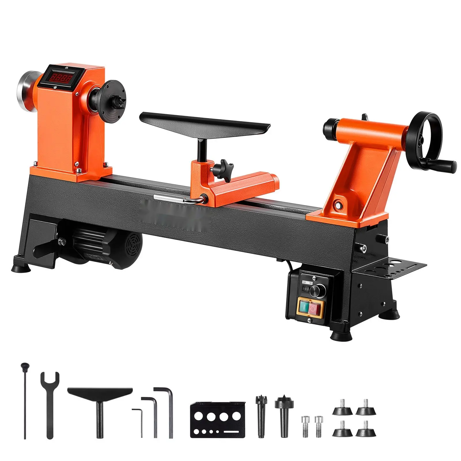 Woodworking Lathe 1 HP 12 By 18 Inch Benchtop Variable Speed Lathe 0-3800 RPM For Woodturning, Hobbyist And Workshop Use, Durable Cast Iron Bed, Smooth Quiet Operation, Reversible Spindle, Easy Tool Rest Adjustment