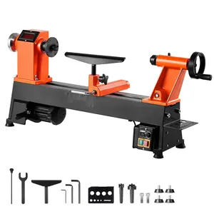 Woodworking Lathe 1 HP 12 By 18 Inch Benchtop Variable Speed Lathe 0-3800 RPM For Woodturning, Hobbyist And Workshop Use, Durable Cast Iron Bed, Smooth Quiet Operation, Reversible Spindle, Easy Tool Rest Adjustment