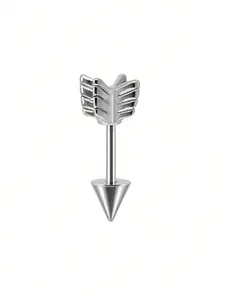 1pc Stainless Steel Arrow Design Spike Cartilage Earrings Arrow Barbell Piercing For Women Body Jewelry