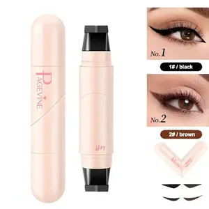 Double-ended rotating eyeliner stamp - create a sophisticated, winged eyeliner in seconds! Quick-drying, long-lasting, all-day wear, a must-have folding eyeliner stamp makeup product for 2026. #1-Black #2-Brown liquid