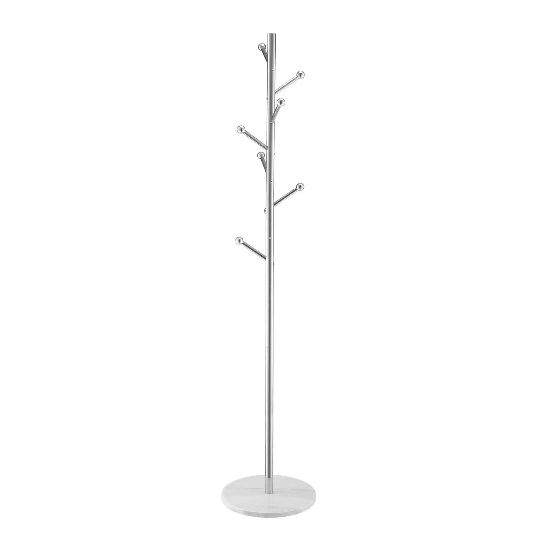 Coat Rack Freestanding, 8 Hook Marble Base Coat Stand for Entryway, Modern Clothes Hanger Tree for Coats, Hats, Bags - Bedroom, Office, Living Room Stone Base Branch Style
