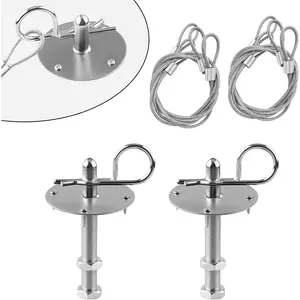 Stainless Steel Universal Engine Hood Pins Kit for Car Silver