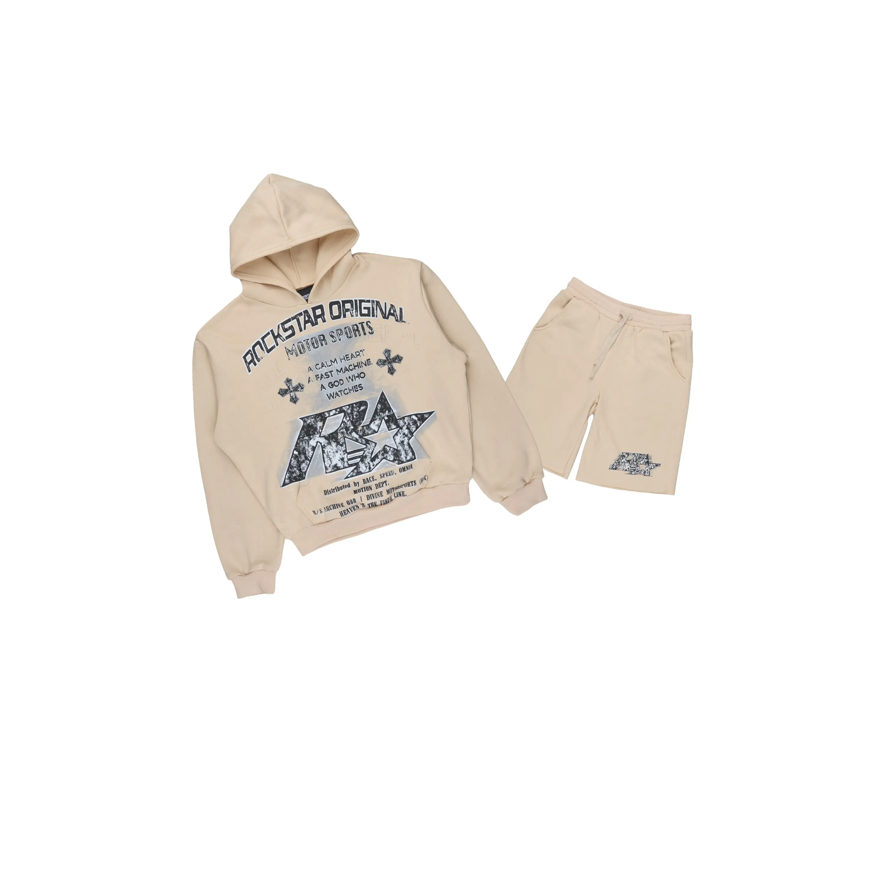 Boys Byson Beige Hoodie Short Set