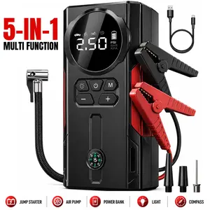 8000A Jump Starter with Air Compressor 150PSI, 12V Car Battery Booster Pack, Portable Power Bank, Tire Inflator for Cars, SUVs & Trucks