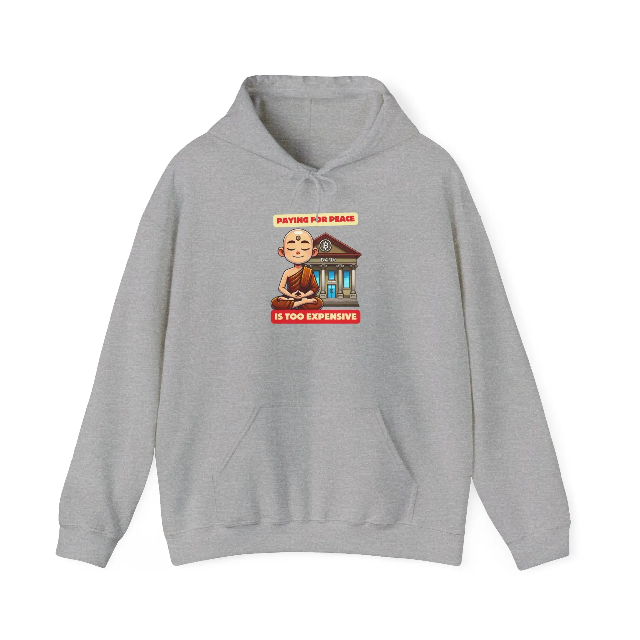 Funny Peace Monk Hoodie, Unisex Sweatshirt for Relaxation, Birthday Gift, Meditation Enthusiast, Humor Apparel