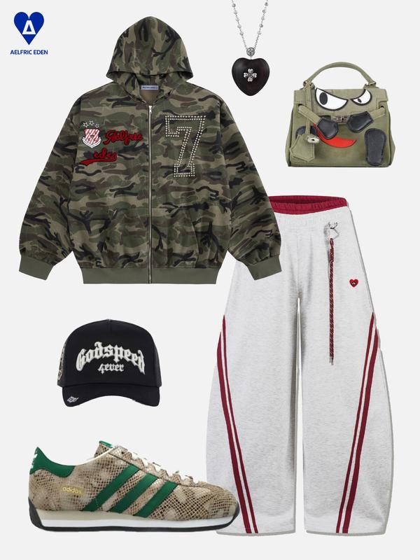 Aelfric Eden Wide-Leg Sweatpants Baggy Straight Side Stripe Everyday Street Pants Sporty Y2K Style