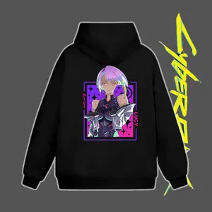 Animation Lucy Vintage Fashion Cyberpunk 2077 Hoodie/Sweatshirt/T-Shirt 2 Sided, Anime/Game Clothings Classic Cotton