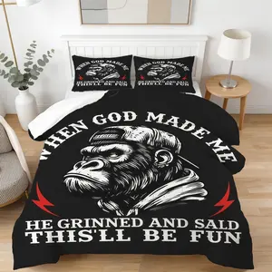 Orangutan Pattern Comforter Set, Soft And Comfortable Bedding Set, Including 1 Comforter And 1 Or 2 Pillowcases Without Pillow Core, Suitable For Bedrooms, Dormitories, And Guest Room Decoration Supplies For Teenagers And Adults