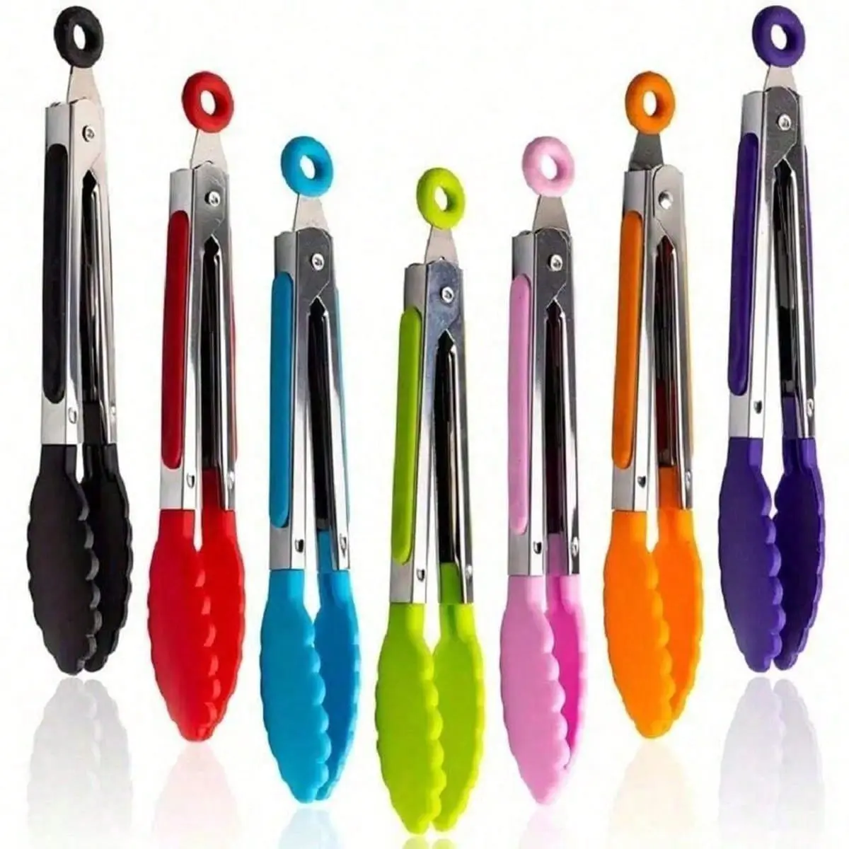 Small Kitchen Tongs, 7 Inch Mini Food Tongs, Heat Resistant Nylon Tips, Ideal for Cooking, Serving, Barbecue, Salad, Kitchen Utensils, Kitchen Tool, Kitchen Cooking Accessories, Kitchen Utensils Gadgets, Home Kitchen Use, Cooking Tools, Kitchen Accessory