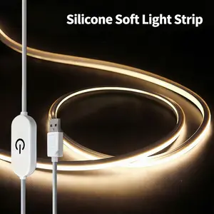 Adjustable Touch Control Neon Light Strip Arc Shaped Led Strips, 1m/3.28ft Warm LED Rope Lamp, Low Voltage Silicone Flexible Lighting for Indoor Decor