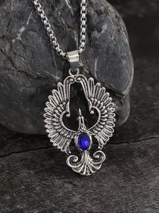Vintage Phoenix Pendant Necklace Simulated Gemstone, Elegant Women's Fashion Jewelry, Party Accessory, Valentine's Day Gift, Boho Style Necklace, Jewelry Gifts