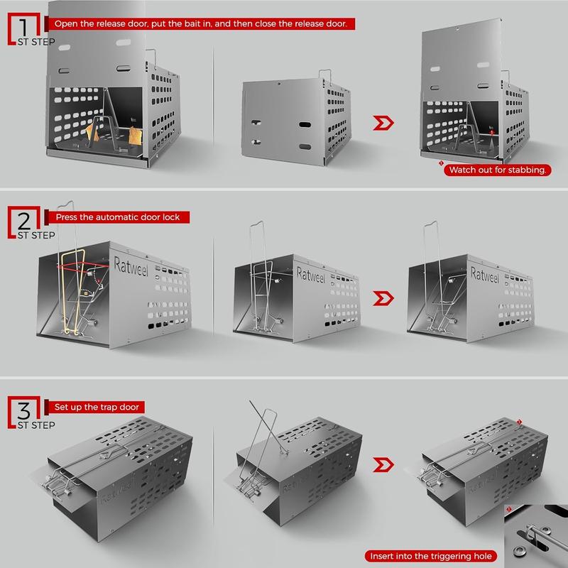 Humane Trap Live Mouse Trap Indoor Catch and Release Animal Cage Multi Large Bait Outdoor Reusable Chipmunk Mice Voles Rodent That Work (1)