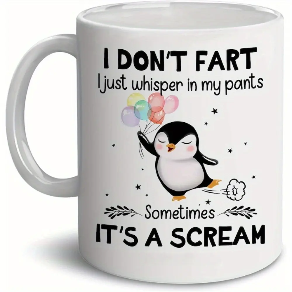 [Penguin Lover Tea Cup] Penguin I Don't Fart I Just Whisper in My Pants Mug 11oz Penguin Mug for Penguin Lover, Christmas Birthday Family Friend Tea Cup