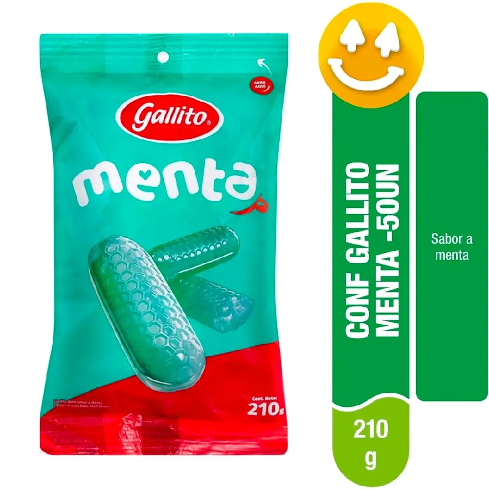 1 Bolsa de Dulces Menta Gallito  50 und from Guatemala