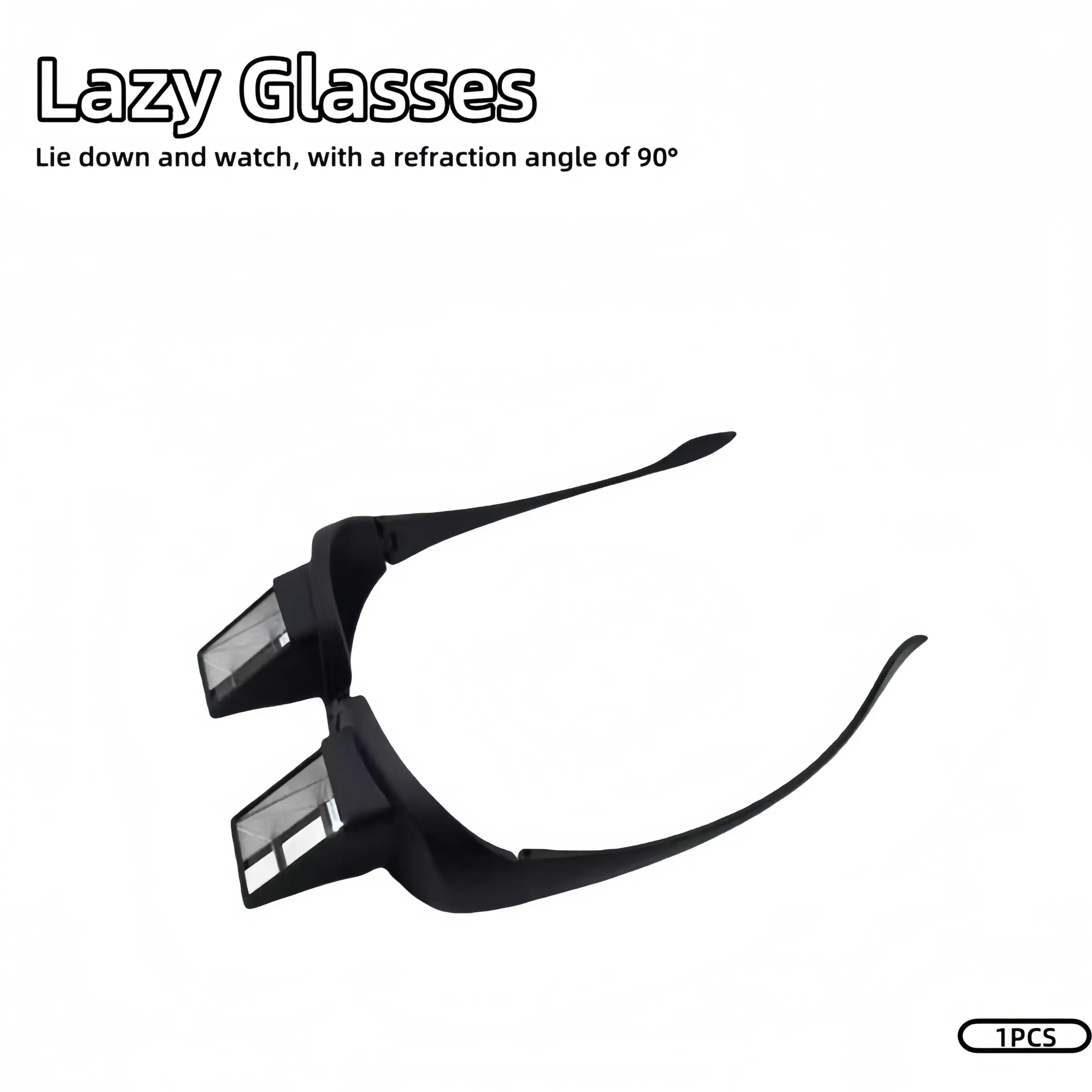 Bed Prism Glasses for Reading, Gaming, TV Watching, Clear Vision, High Definition Glasses, Beach Reading, 90 Degree Pinhole, Lazy Reader Mirror Binoculars, Reading Eyeglasses, Reading Eyewear