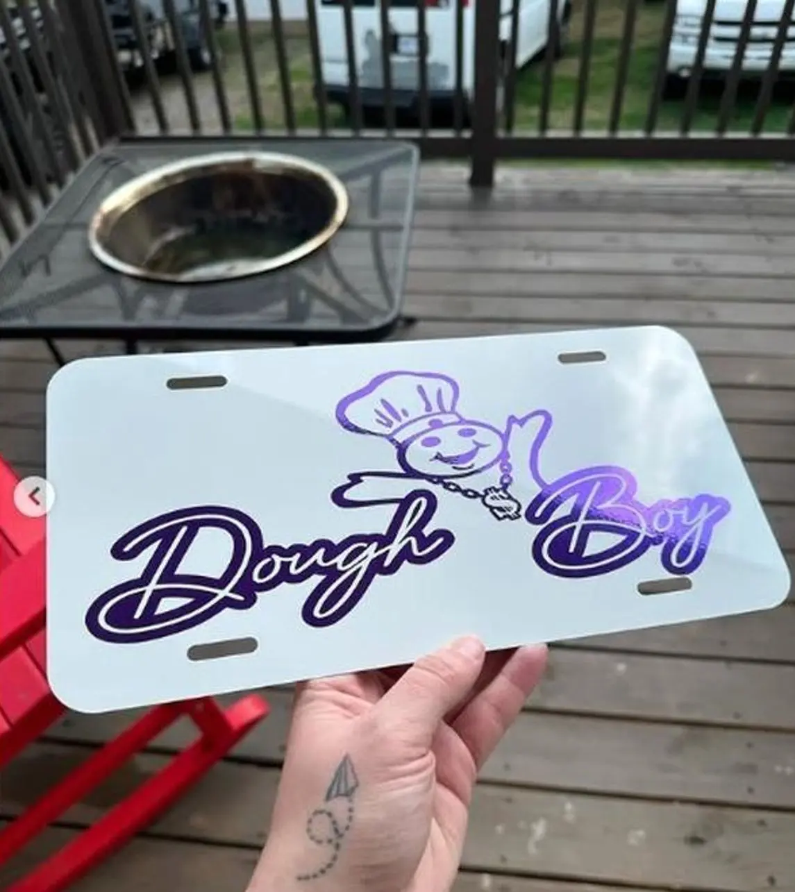 Dough Boy License Plate, Purple Color, truck accessories, Car tags, front license plate for trucks, custom license plate