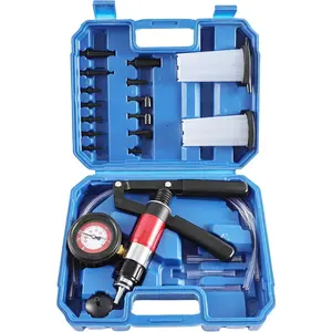 23 count Handheld Vacuum Pump Tester  Bleeder Kit  System Bleeding Tools with Adapters and 2 Reservoir Bottles Automotive  for    (Blue)