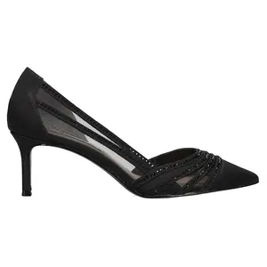 Nina Womens Noreen Rhinestone Pointed Toe Evening Pumps Dress Casual Mid Heel 2-3" - Black