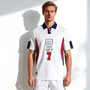 1998 England National Team Home Beckham 7 Short-Sleeve Soccer Jersey