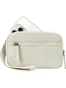 Women's Wrist Wallet Rfid Nylon Quilted Wallet, 3 Zip Pouches, Credit Card Holder, Phone Organizer, Wallet Wristlet