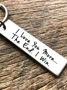 Cute Couple Keychain I Love You More Than Ever, Perfect Gift for Boyfriend Girlfriend, Birthday Anniversary Present, Key Ring Accessory