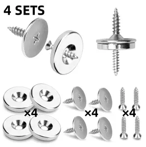 4/8/12 sets of magnetic door clips for cabinets. Cabinet magnets. Strong magnets for use on kitchen cabinets, wardrobes, cloakrooms, cabinet doors, drawers. Door clips, closers.