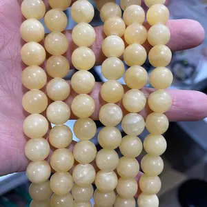 10 mm yellow Jade Crystal strand
