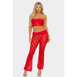 All Eyes On Me Lace Pant Set