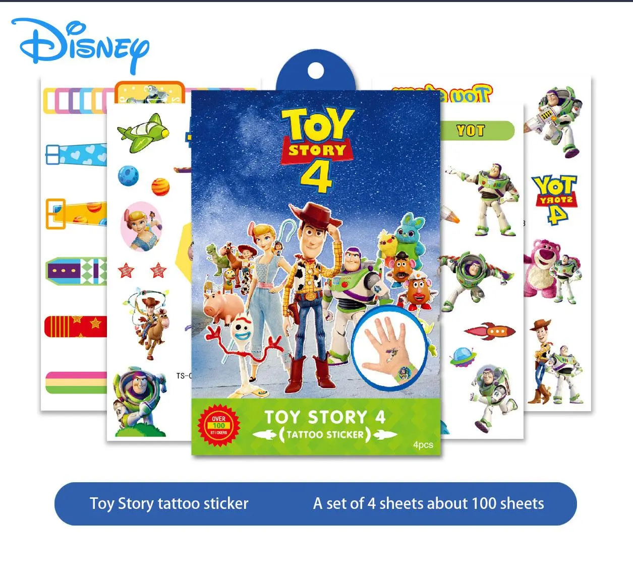 Disney Toy Story Temporary Tattoo Stickers, Birthday Cartoon Party Supplies, Cute Skin Tattoo Favors Decorations for Kids Boys Birthday Goodie Bags