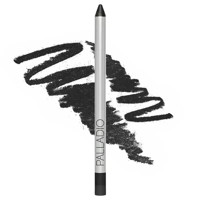 Palladio Silicone-Based Cosmetic Eyeliner - Ginseng-Infused, Gluten-Free, Cruelty-Free, Smudge-Proof, Rich Pigment, Smooth Application, Gentle for Sensitive Eyelids, Sharpenable, Fine Point, Dark, Elegant, Enhance Eyes, for Bronze Everyday Looks, Fine Poi