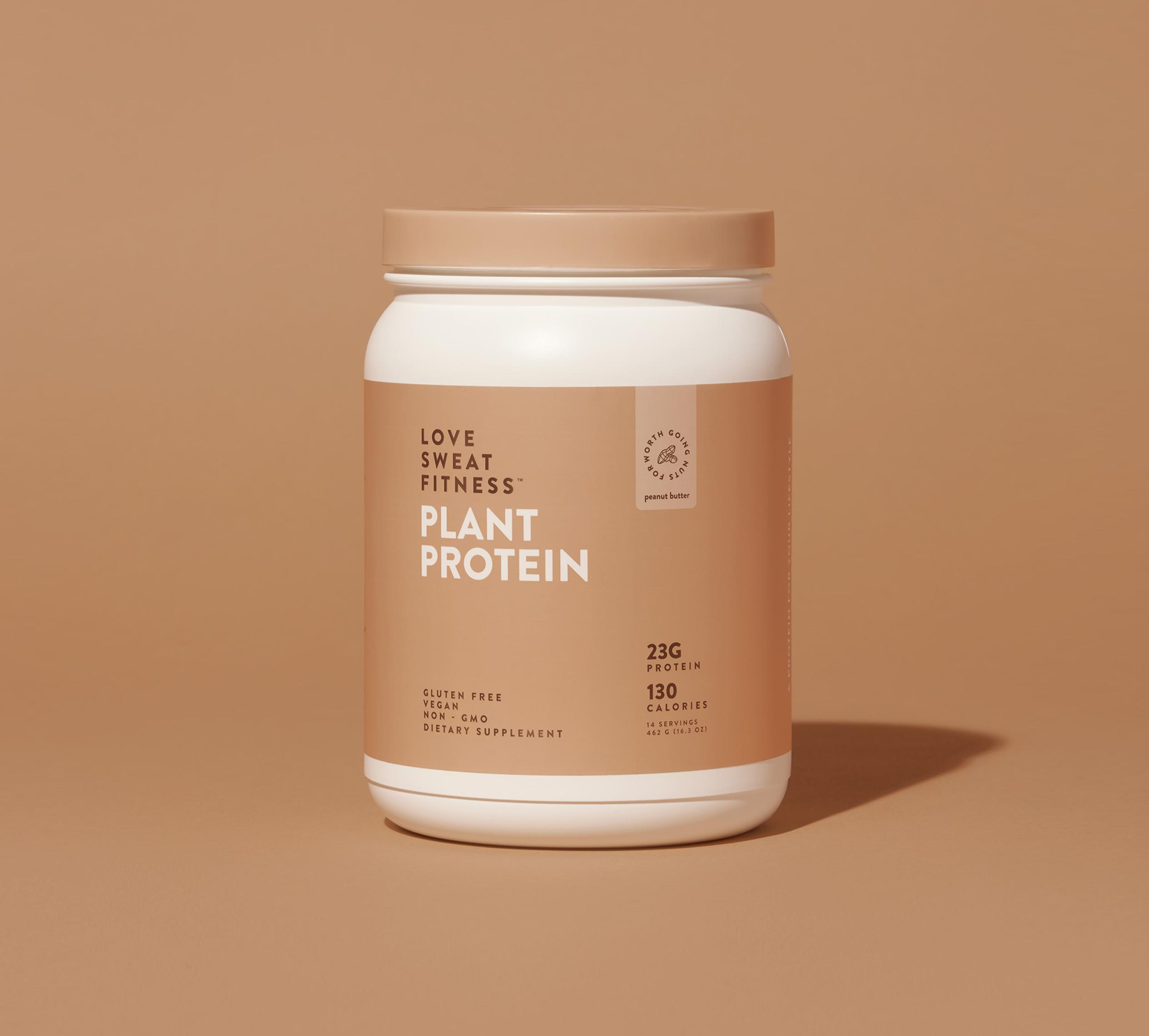 LSF Peanut Butter Plant Protein Powder - 23g of protein, Sugar Free, REAL Peanuts, Gluten Free, Organic, Blends Smooth - Brown Rice & Pea Protein