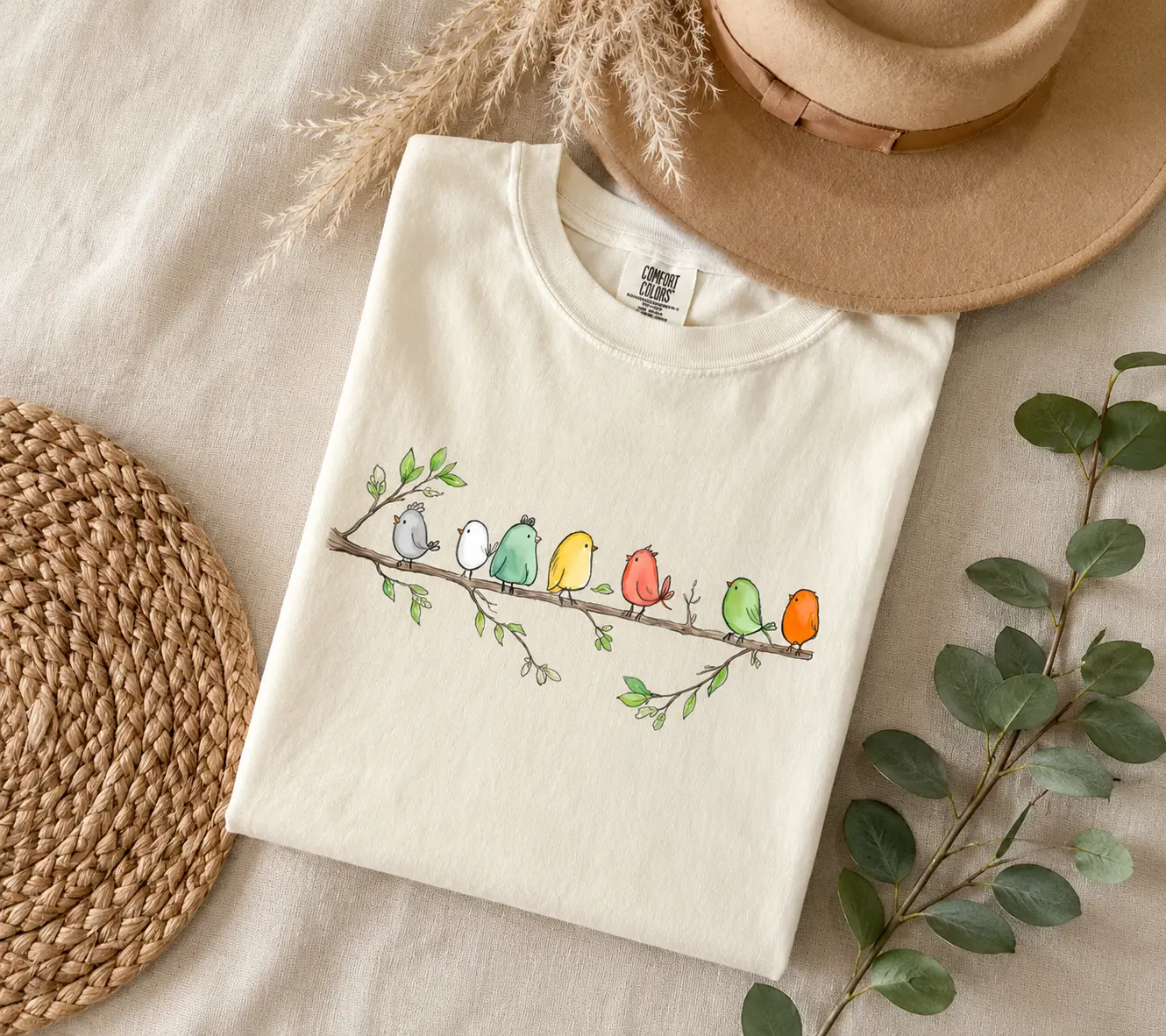 Comfort Colors Birdwatching Shirt – Easily Distracted by Birds Graphic Tee