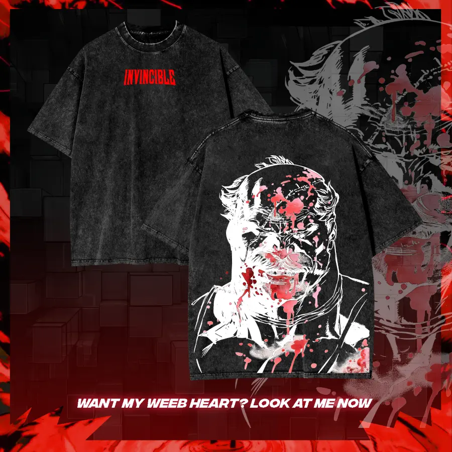 [ COLECTION ] Men's Conquest Invincible Vintage Anime Tee Washed – Conquest Invincible Double Printed Oversized Heavyweight T-Shirt, Conquest Invincible , Anime Lovers, Anime Tee, Anime Lovers Gift, Gift For Him, Gift For Her. Fabric Man Top
