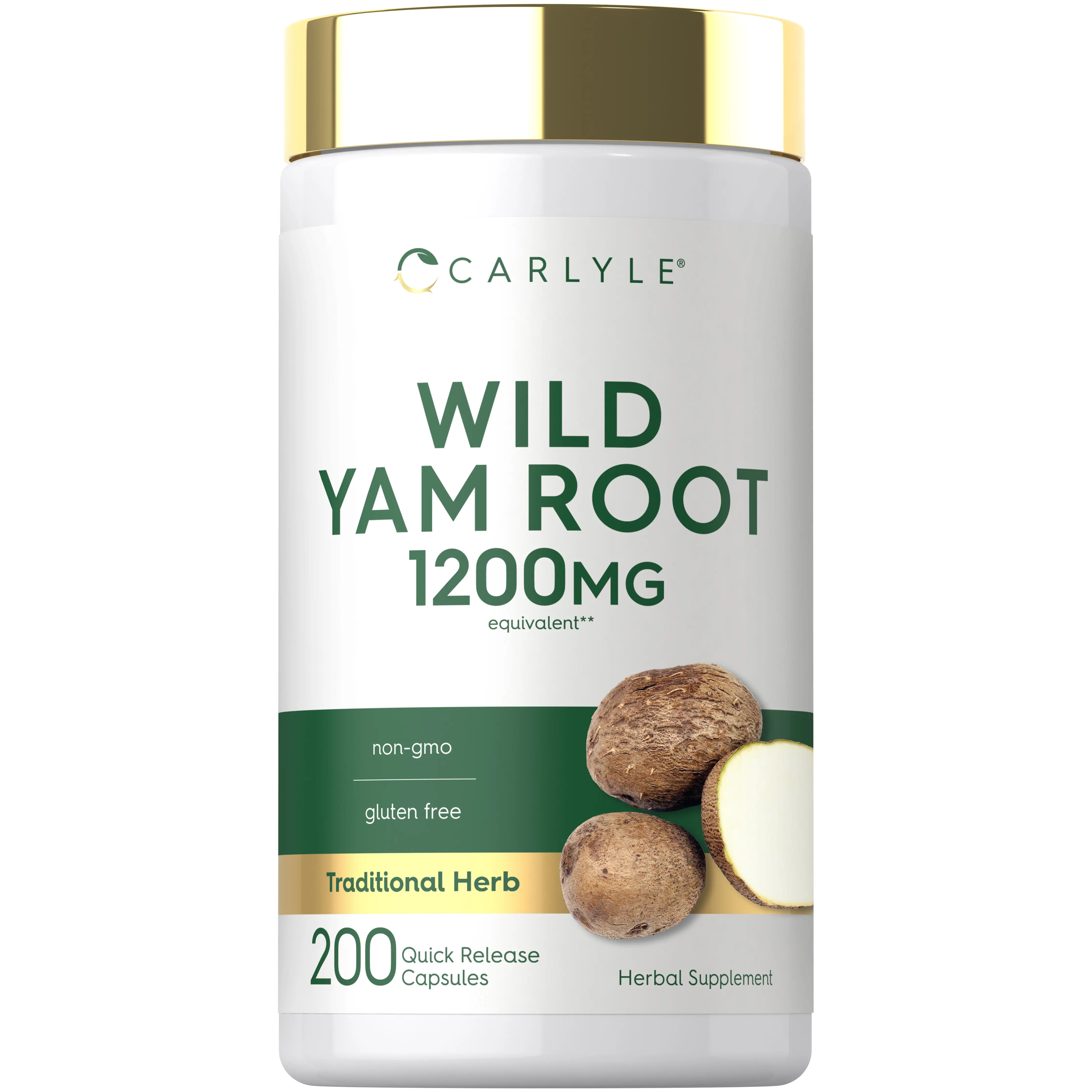 Carlyle Wild Yam Root Capsules | 200 Count | Non-GMO, Gluten Free | Traditional Herb Extract